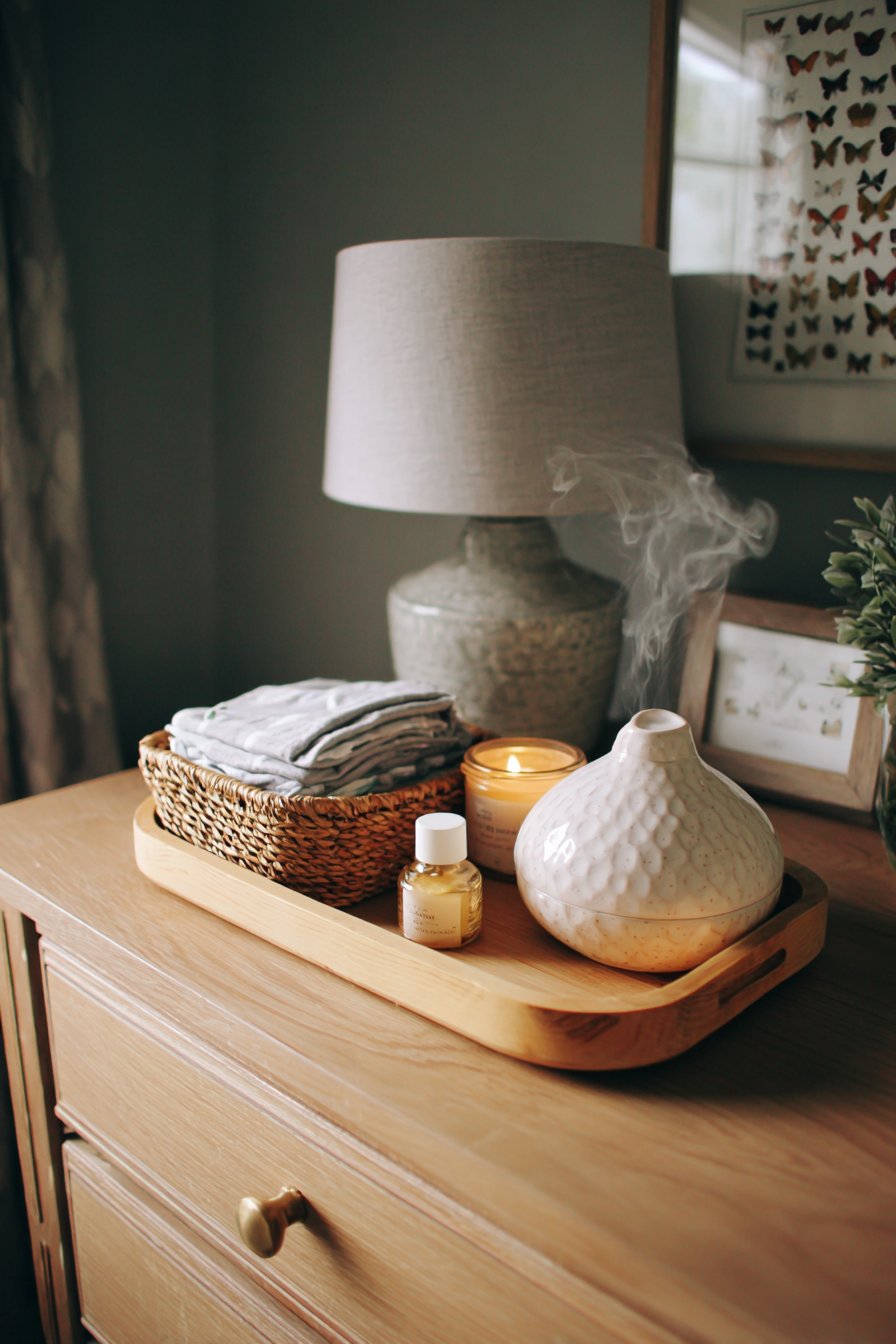 Organized Dresser Top Changing Vignette