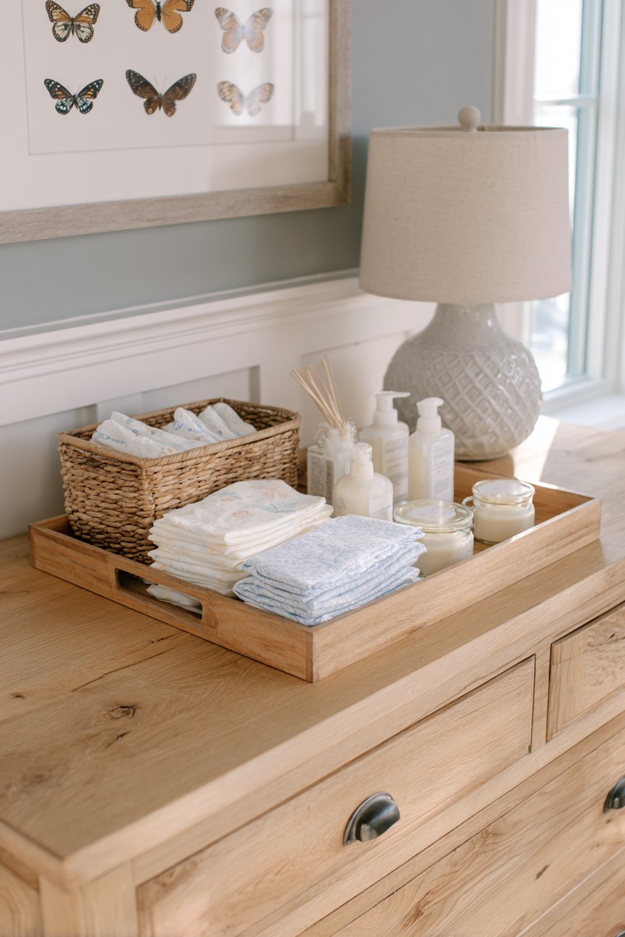 Organized Dresser Top Changing Vignette