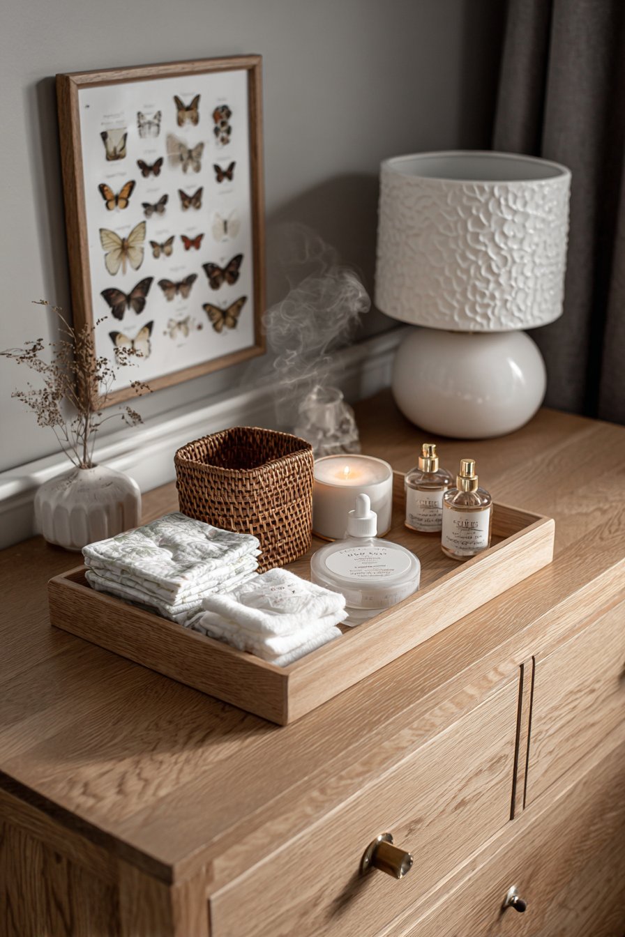 Organized Dresser Top Changing Vignette