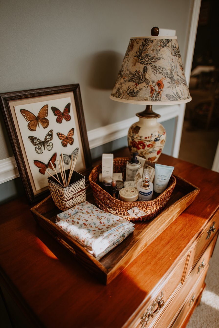Organized Dresser Top Changing Vignette