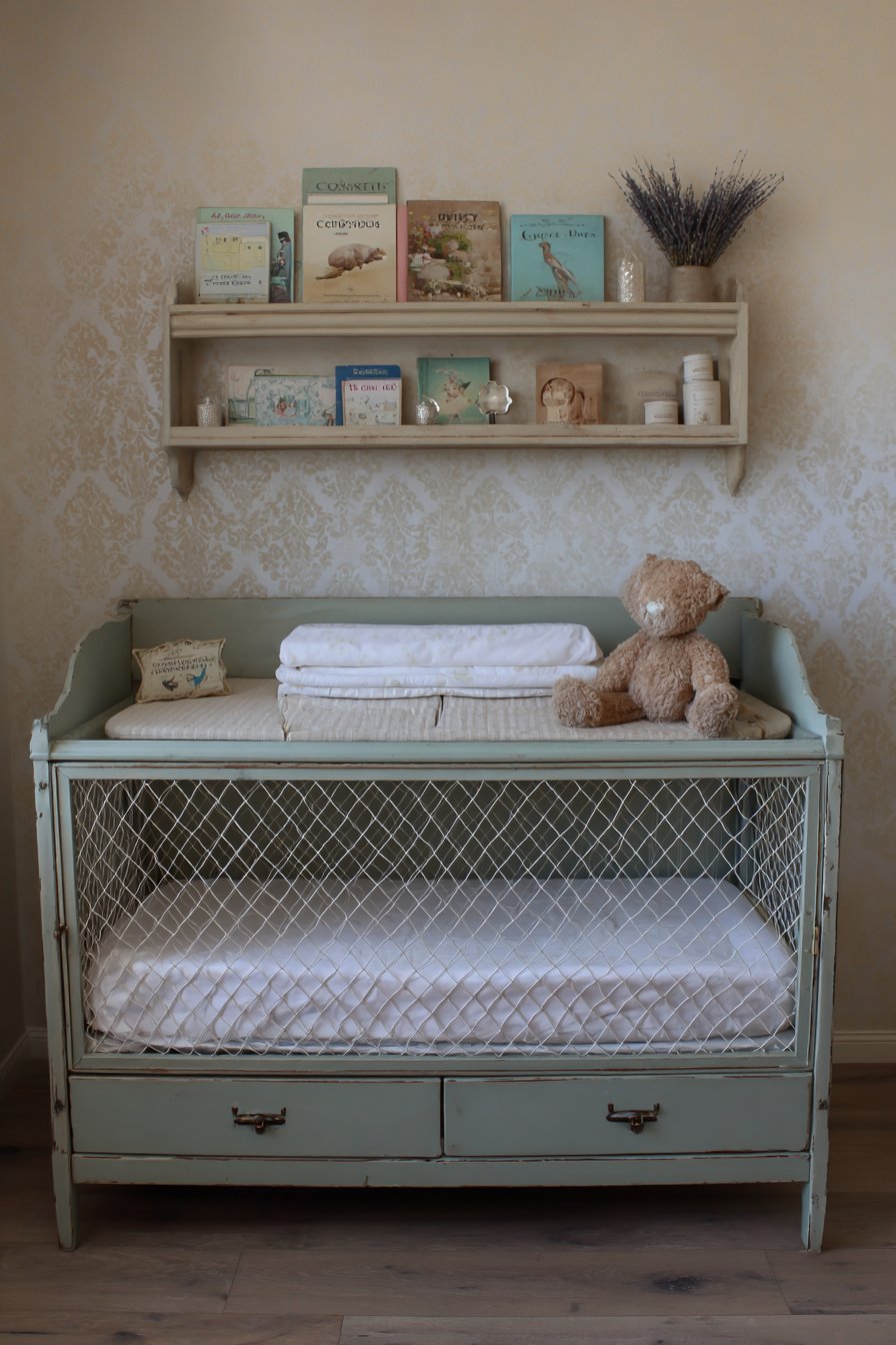 Painted Hutch Display Storage