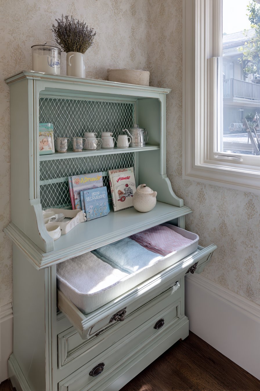 Painted Hutch Display Storage