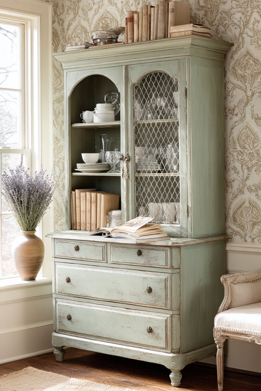 Painted Hutch Display Storage