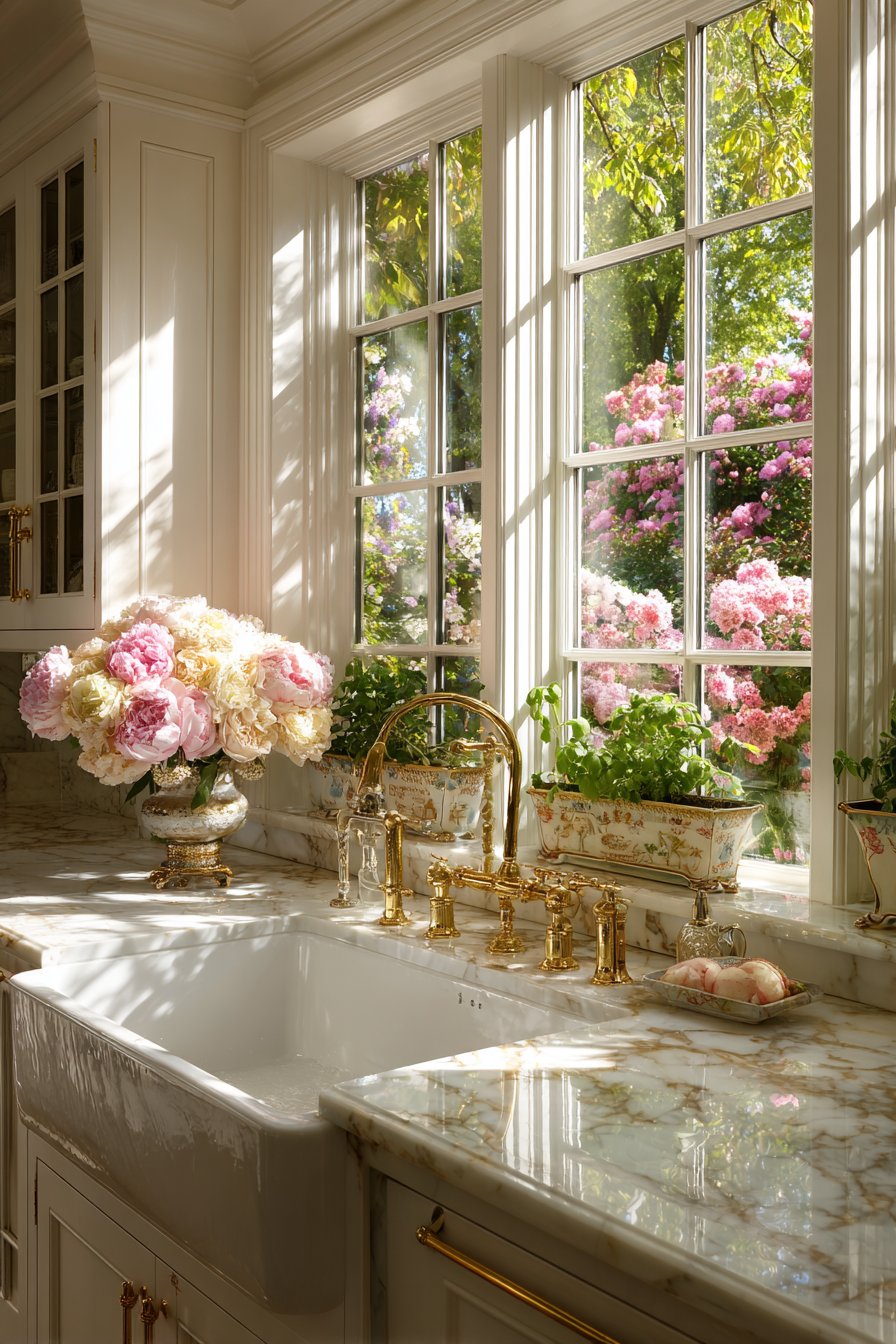 Garden View Window with Herb Display