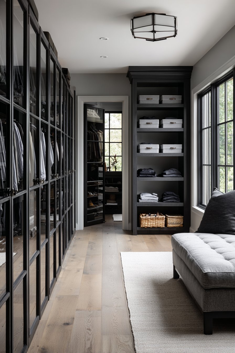 Floor-to-Ceiling Glass Wardrobe System