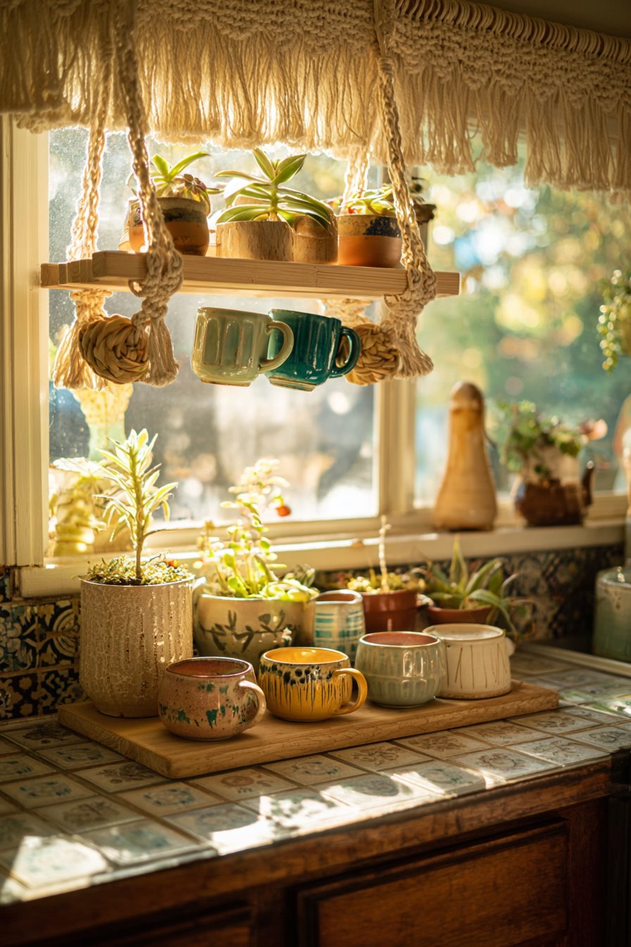 Bohemian Macramé Hanging Shelves