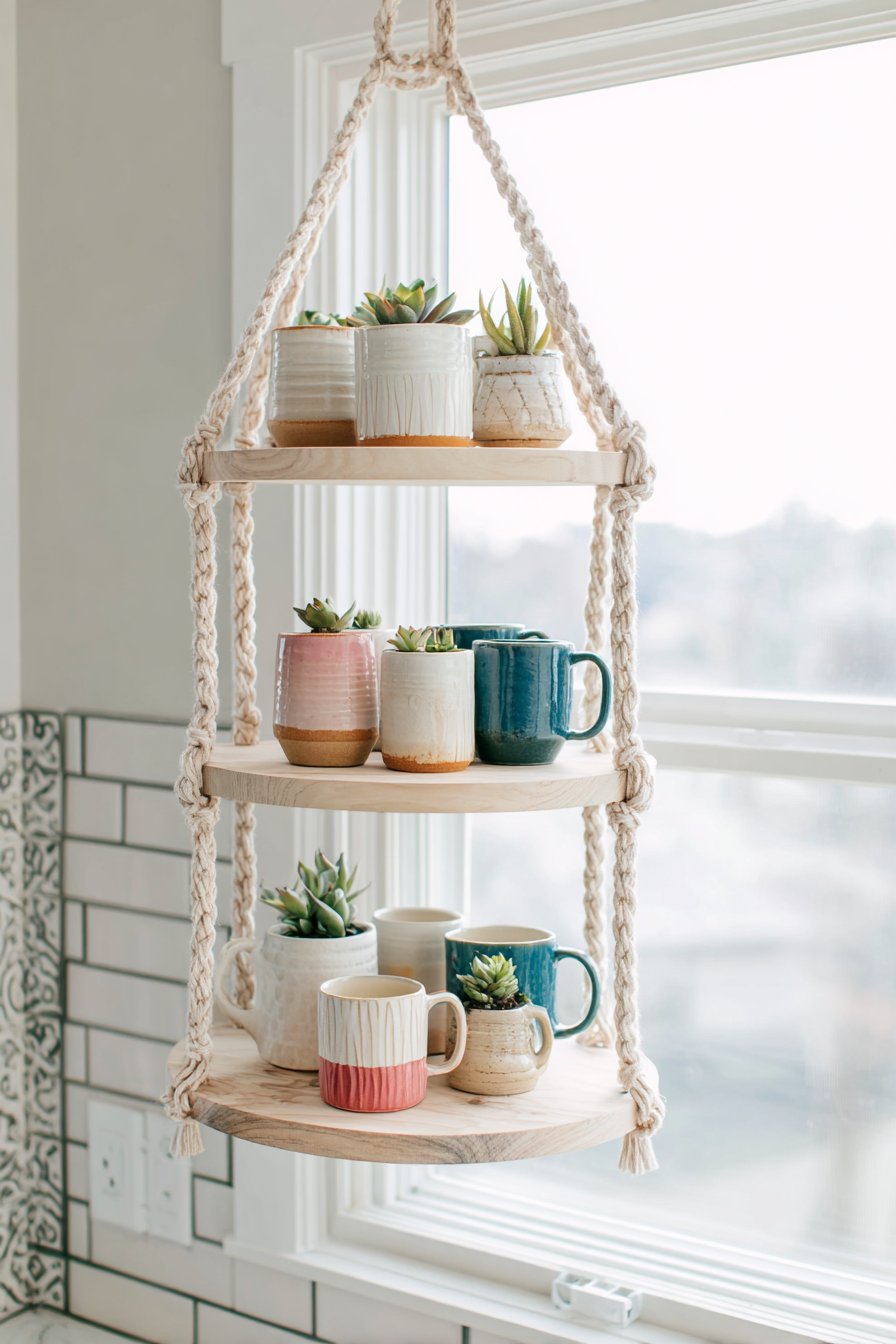 Bohemian Macramé Hanging Shelves