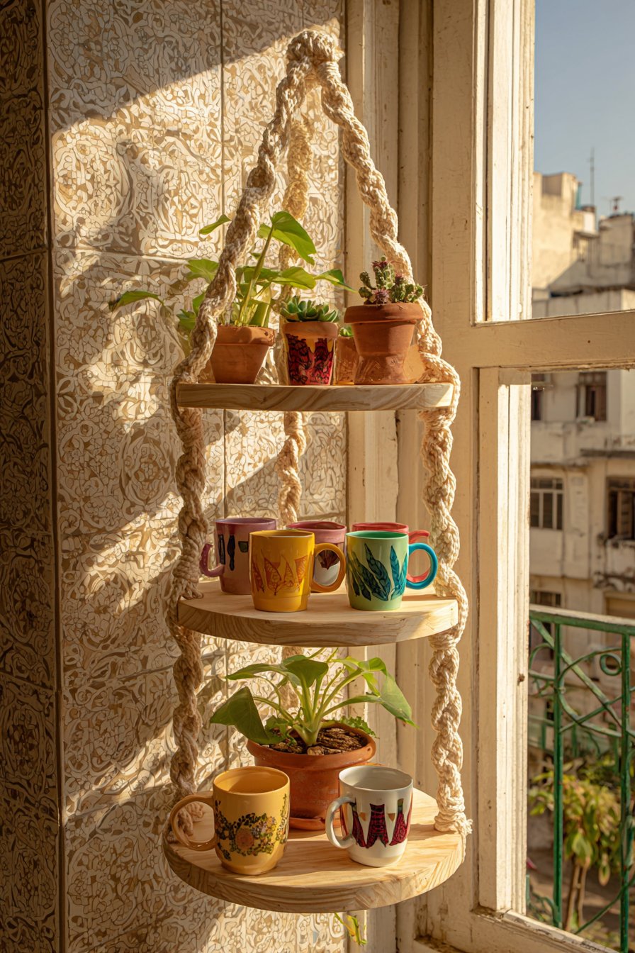 Bohemian Macramé Hanging Shelves
