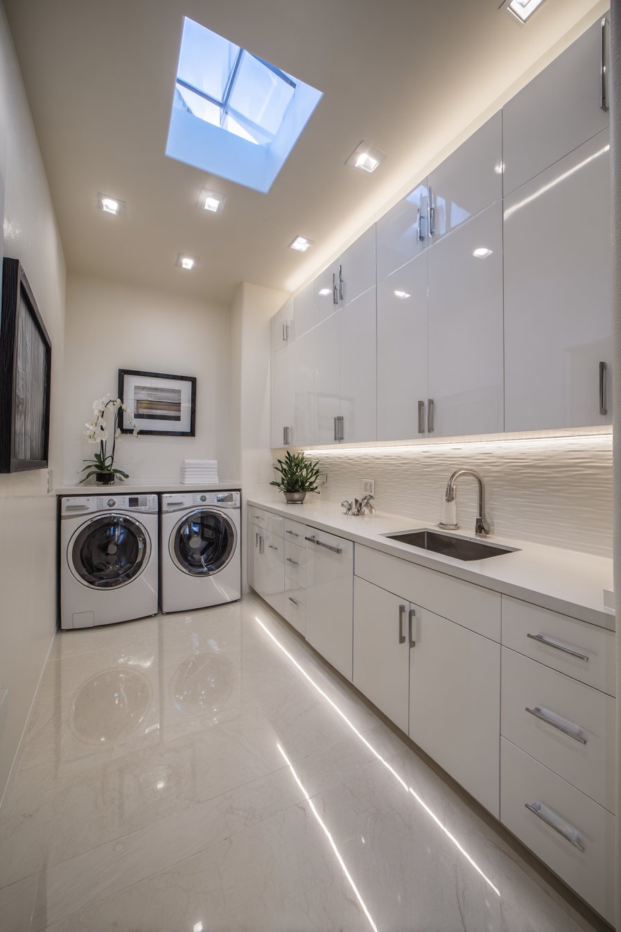 Contemporary High-Gloss White Lacquer