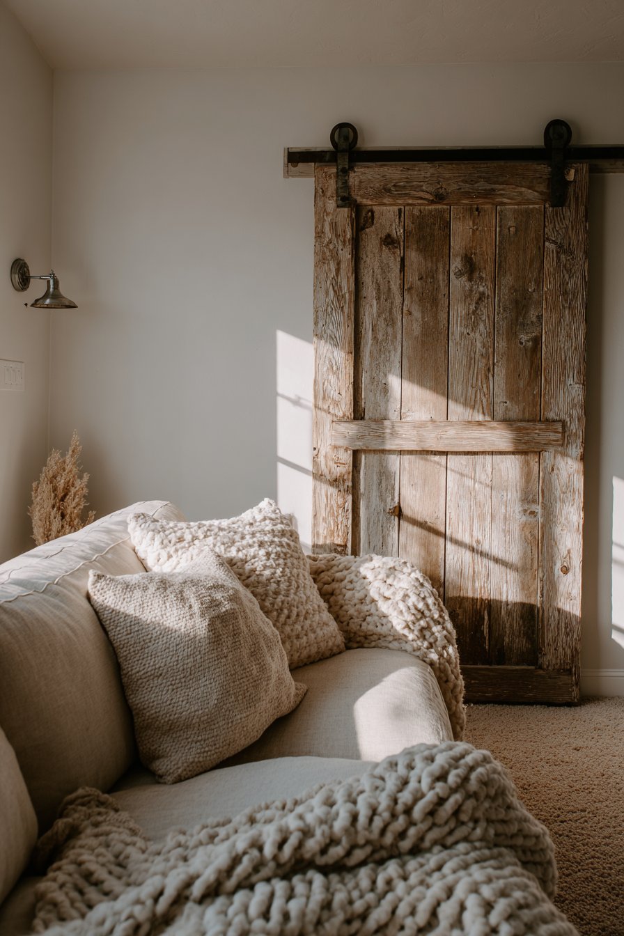 Modern Farmhouse Sliding Barn Door Art Installation