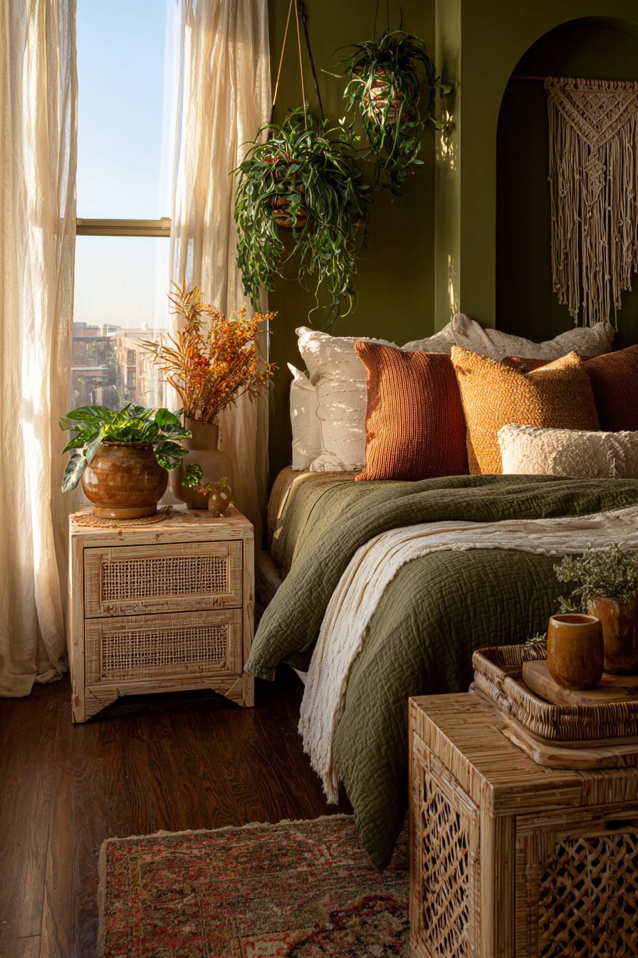 Bohemian Bedroom with Macramé Accents