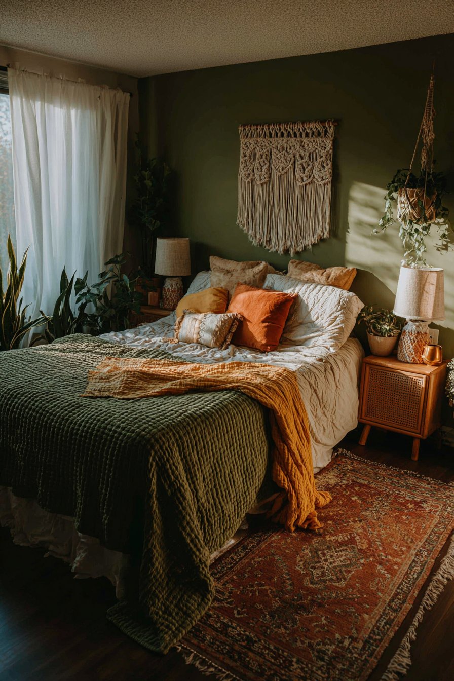 Bohemian Bedroom with Macramé Accents