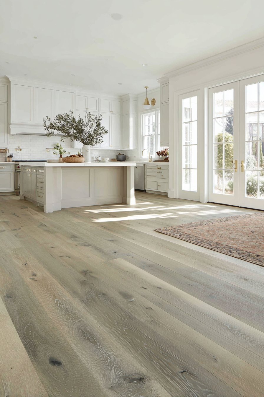 Olive-Grey Stained Hardwood Floors