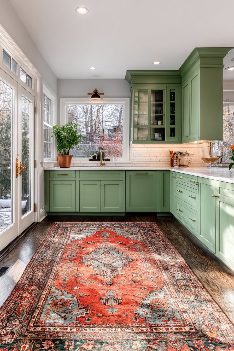 Olive-Grey Stained Hardwood Floors