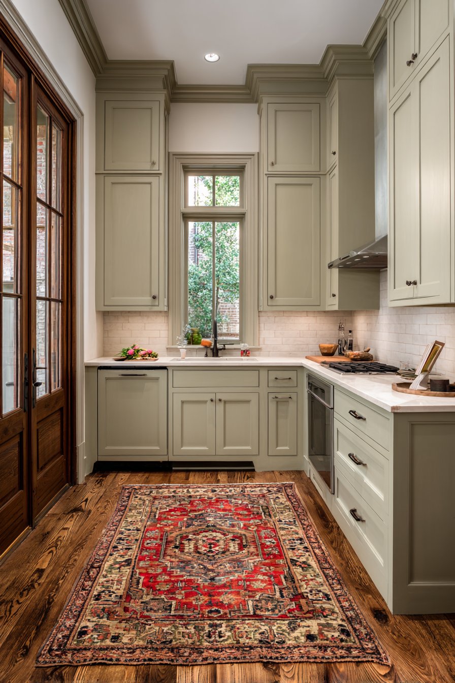 Olive-Grey Stained Hardwood Floors