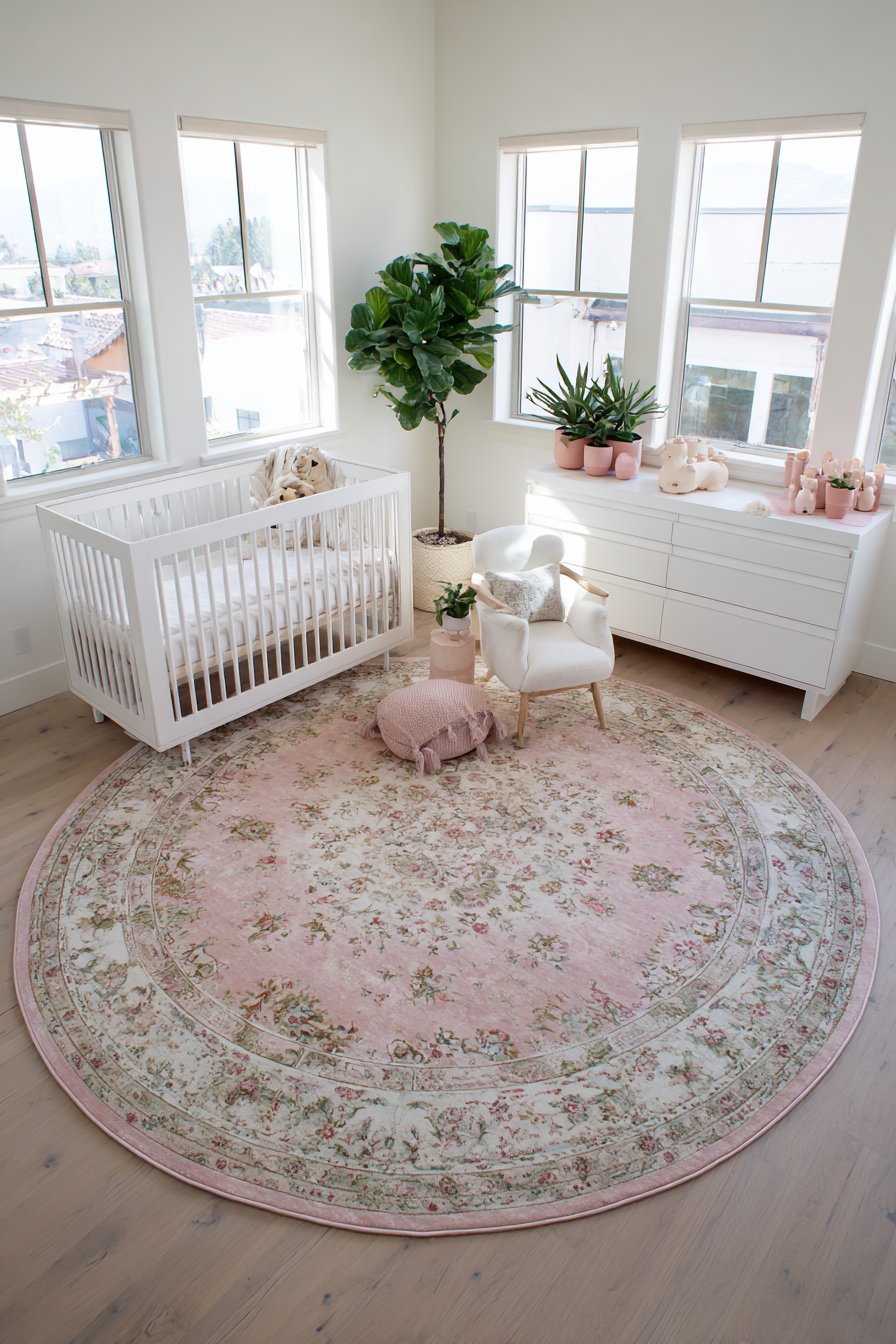 Foundation Rug with Botanical Pattern