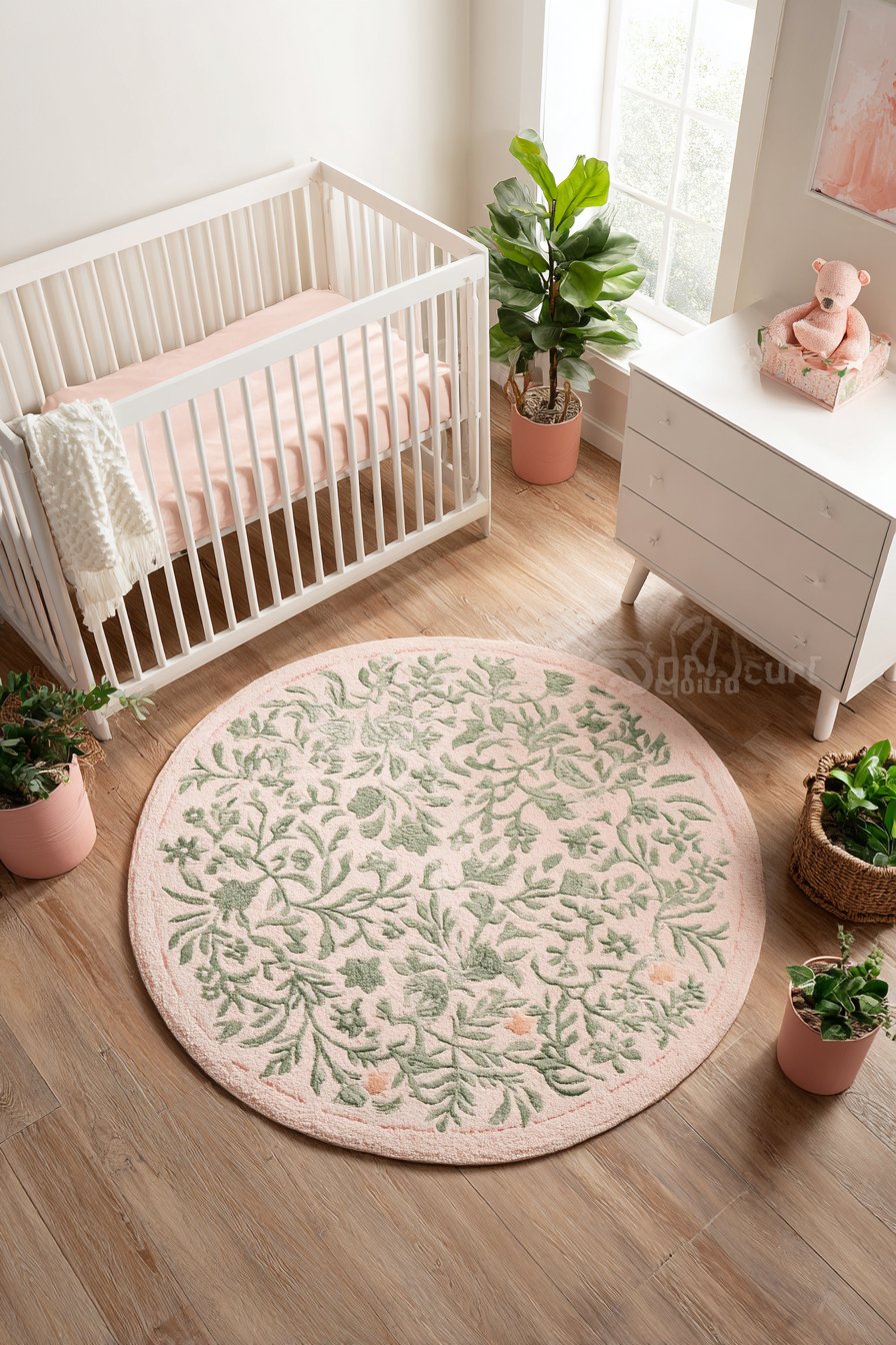 Foundation Rug with Botanical Pattern