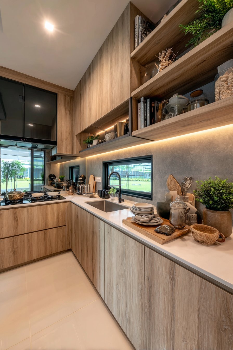 Efficient U-Shaped Kitchen Layout