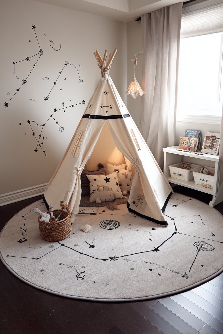 Cozy Canvas Teepee Play Corner