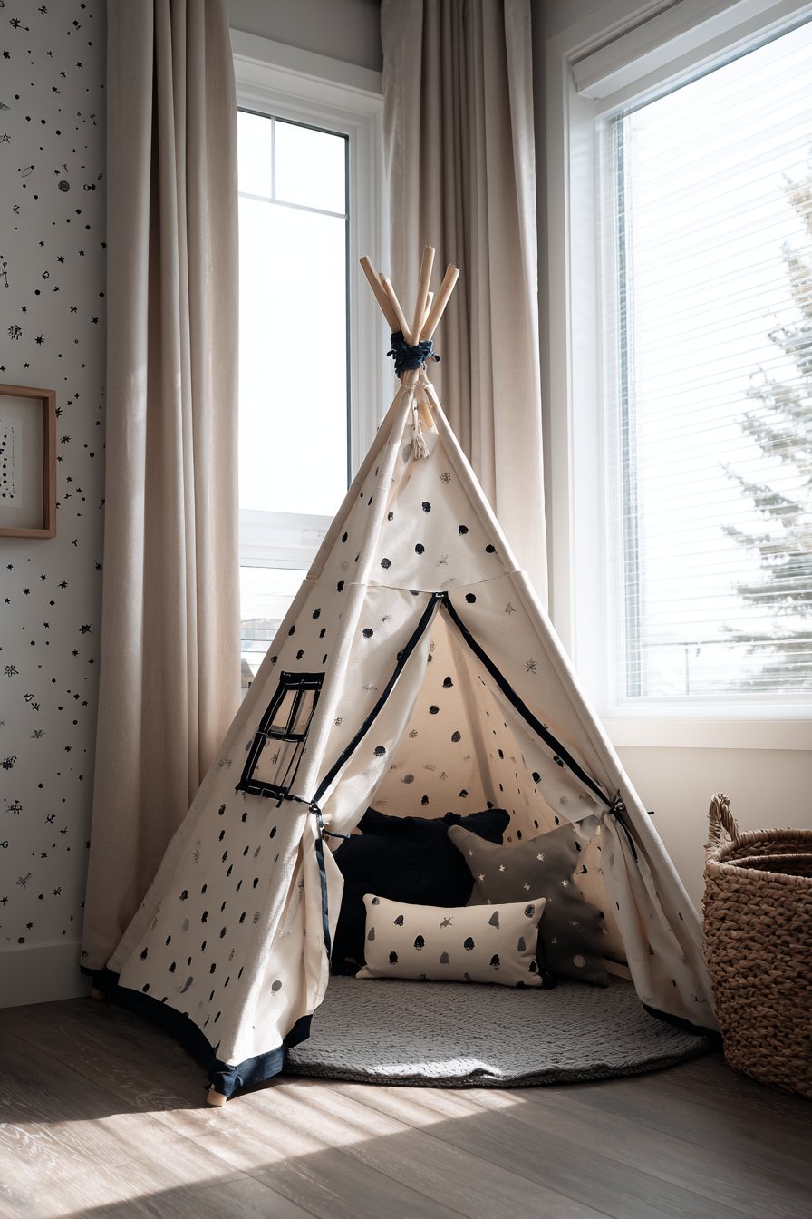 Cozy Canvas Teepee Play Corner