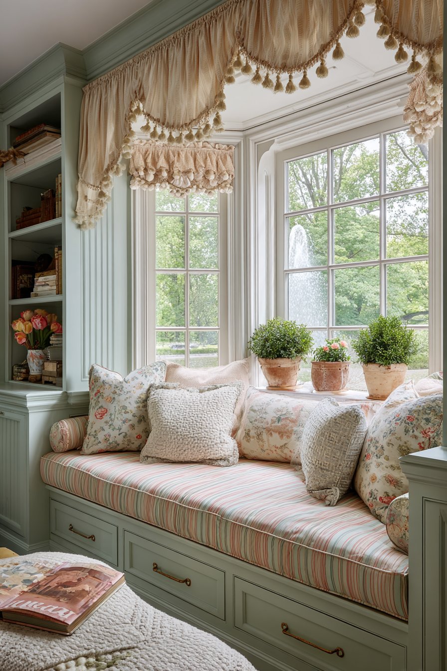 Color-Block Window Storage Bench