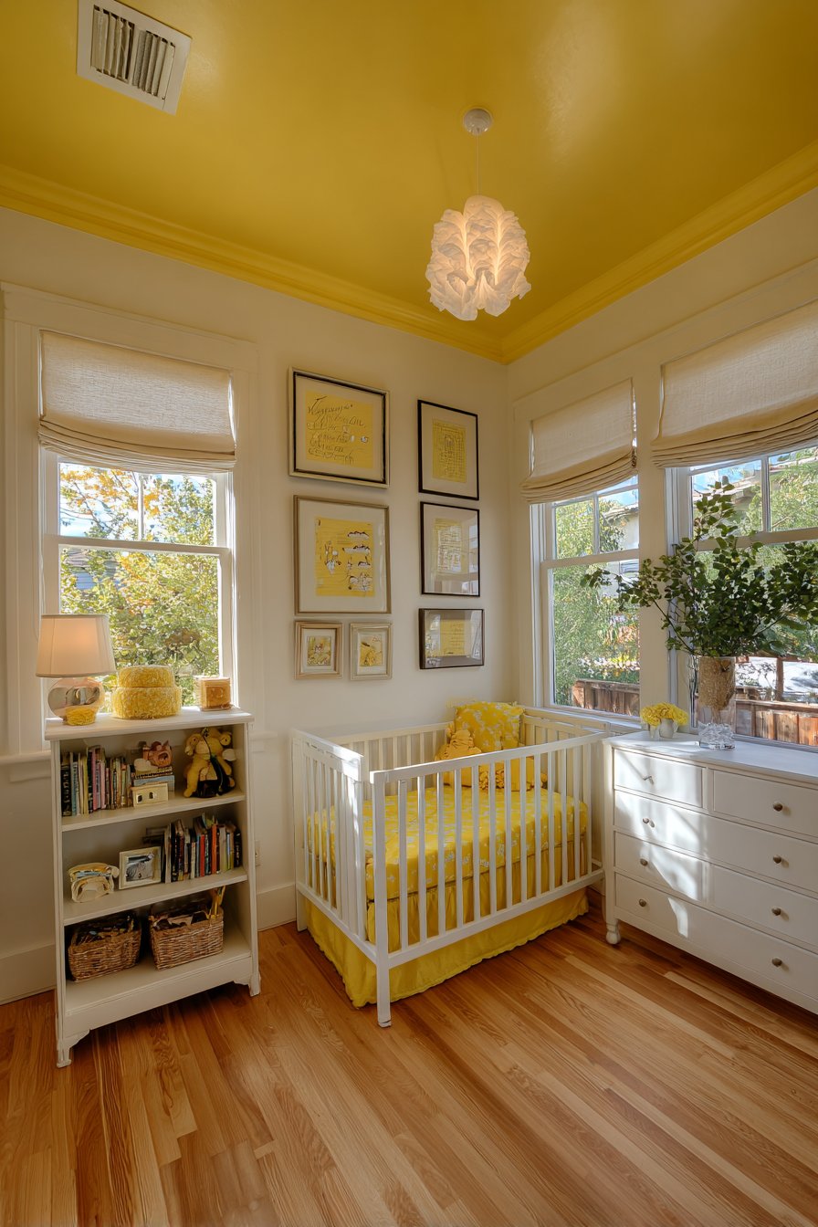 Unexpected Yellow Ceiling Treatment