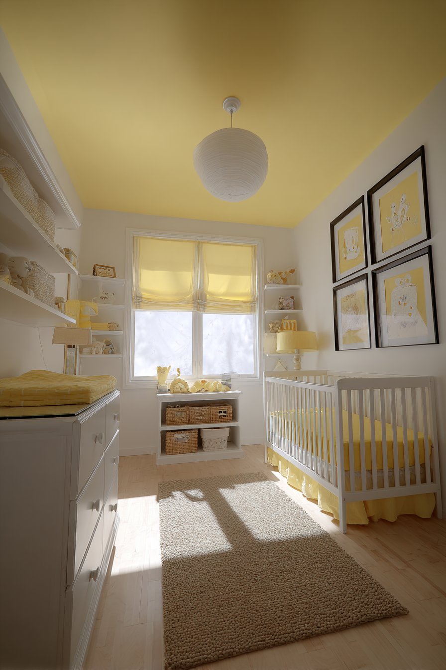 Unexpected Yellow Ceiling Treatment