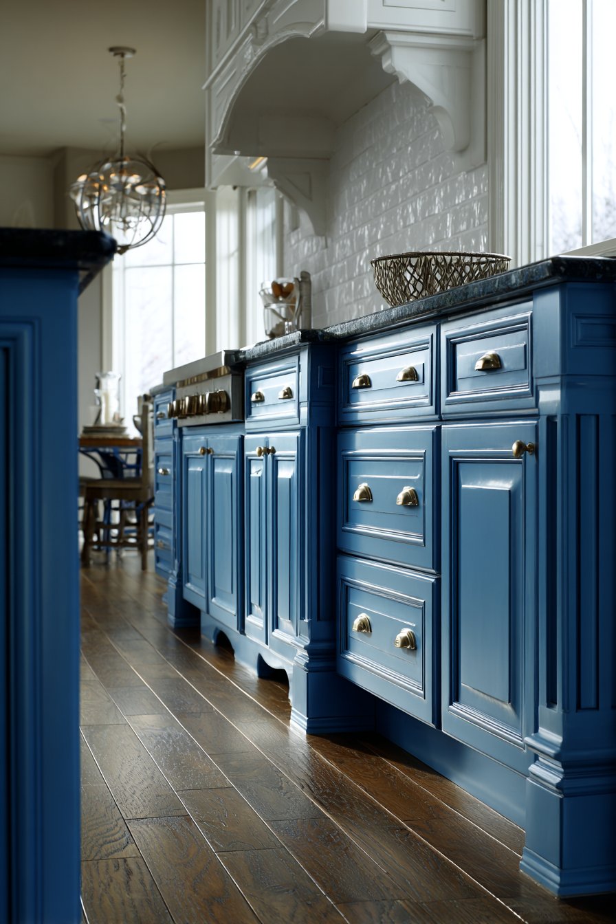 Traditional Cobalt Blue Inset Cabinet Kitchen