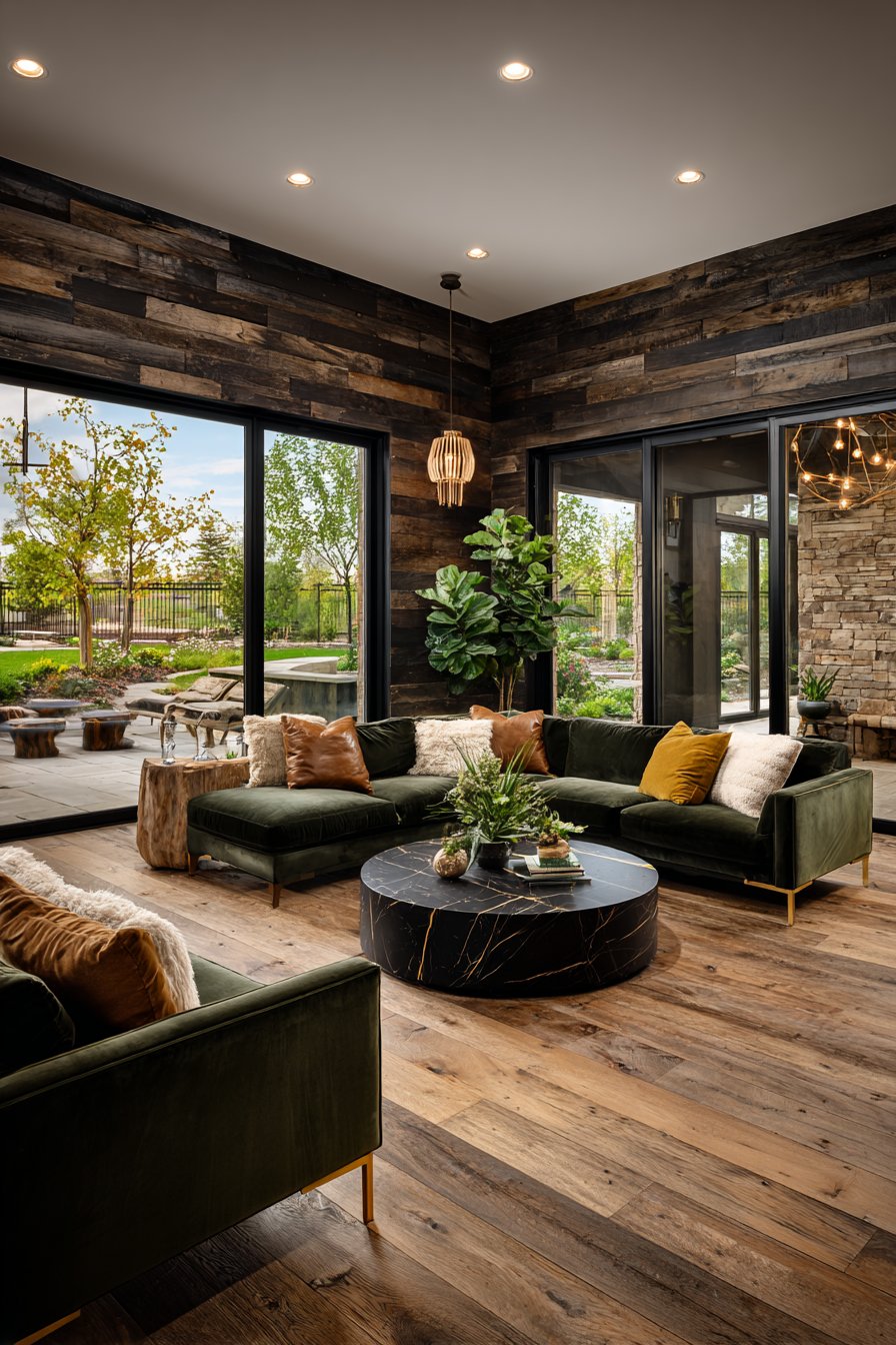 Textured Wood Plank Accent Wall