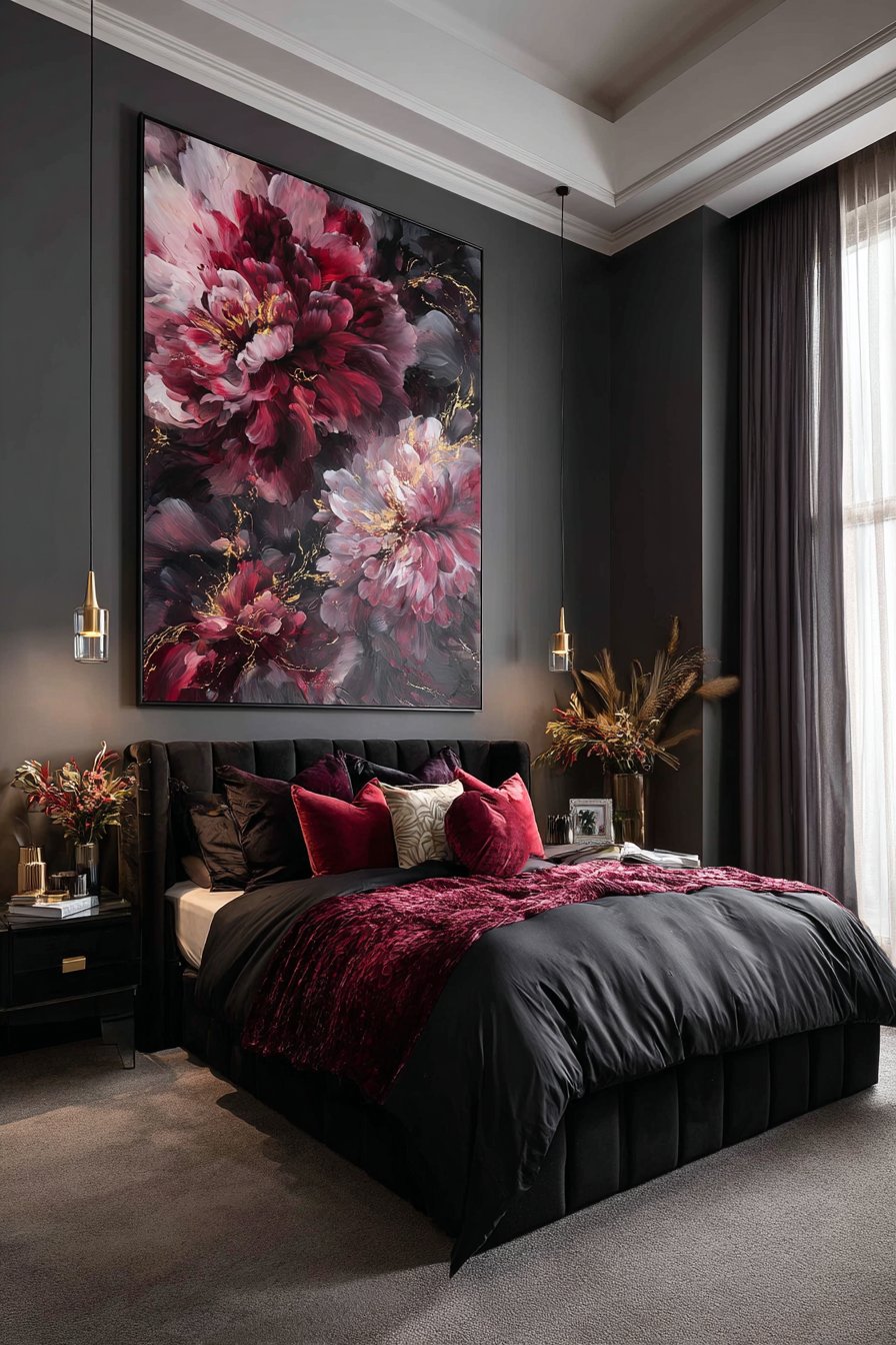 Oversized Abstract Floral Artwork