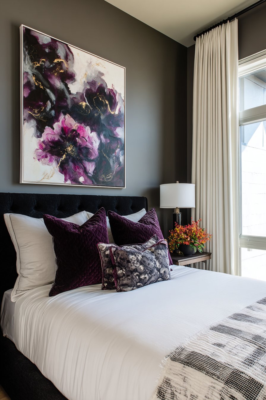 Oversized Abstract Floral Artwork