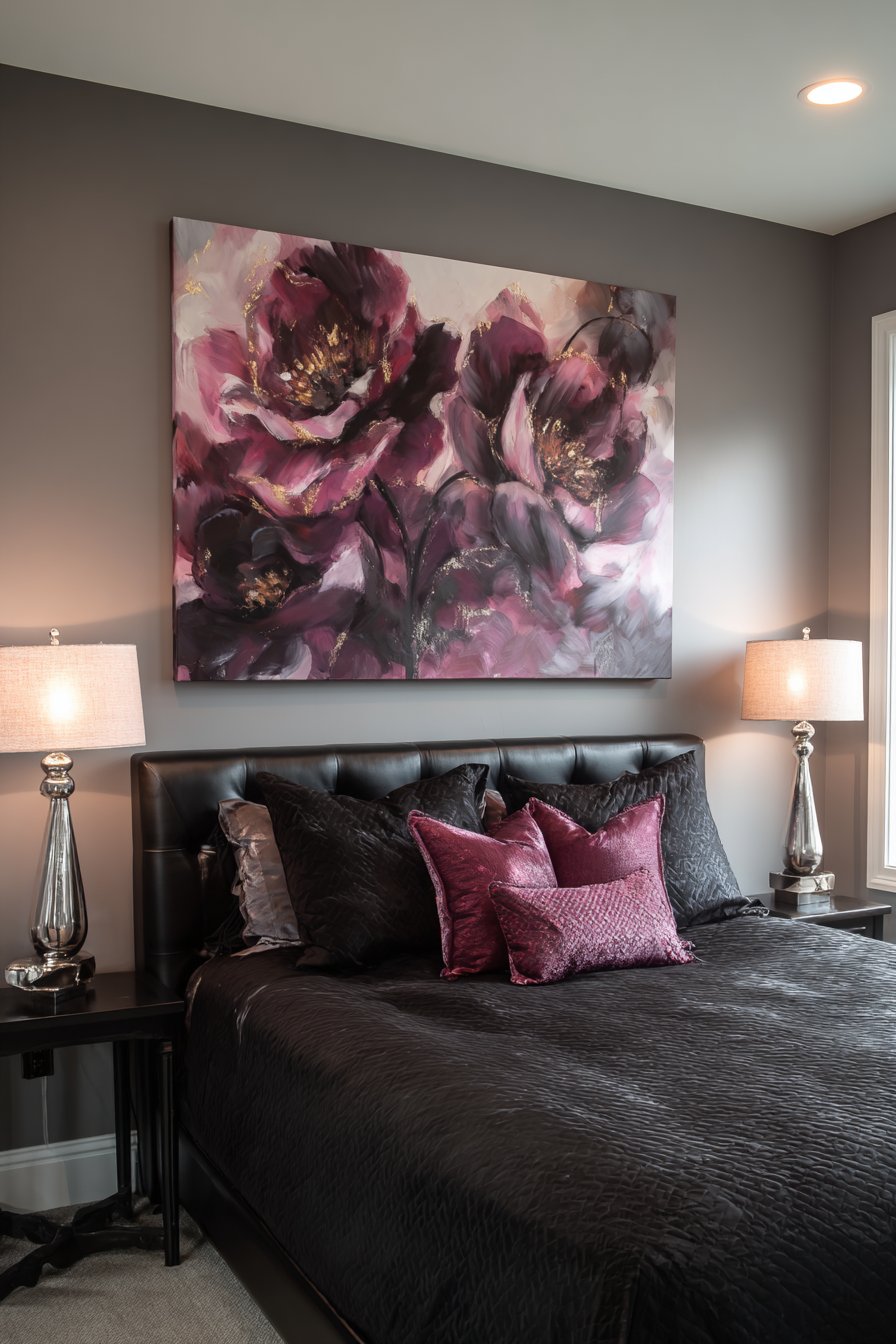 Oversized Abstract Floral Artwork