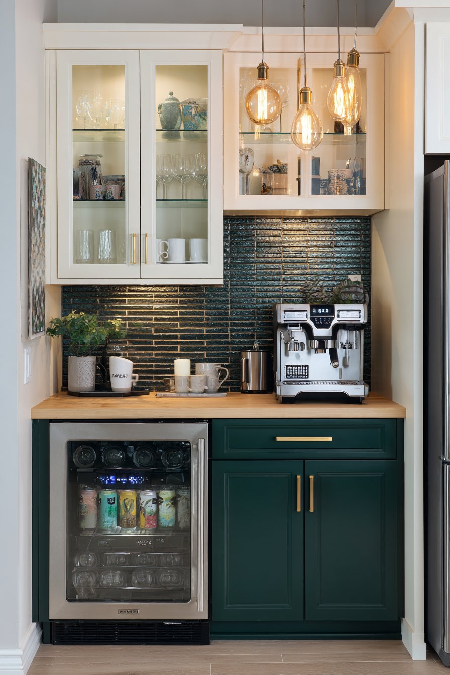 Dedicated Coffee Station in Dark Green