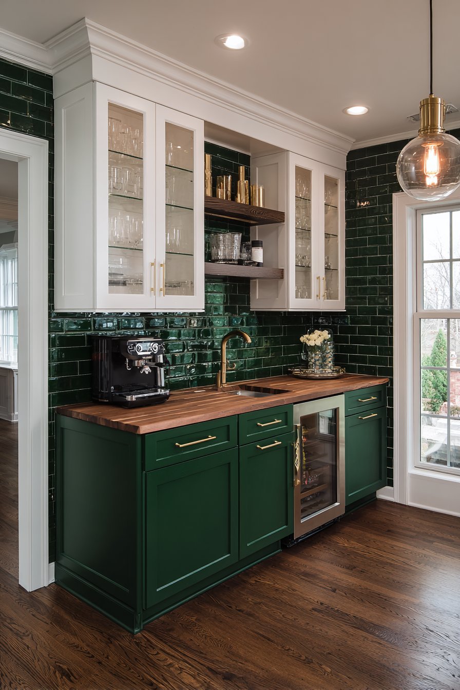 Dedicated Coffee Station in Dark Green