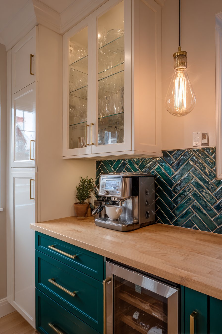 Dedicated Coffee Station in Dark Green