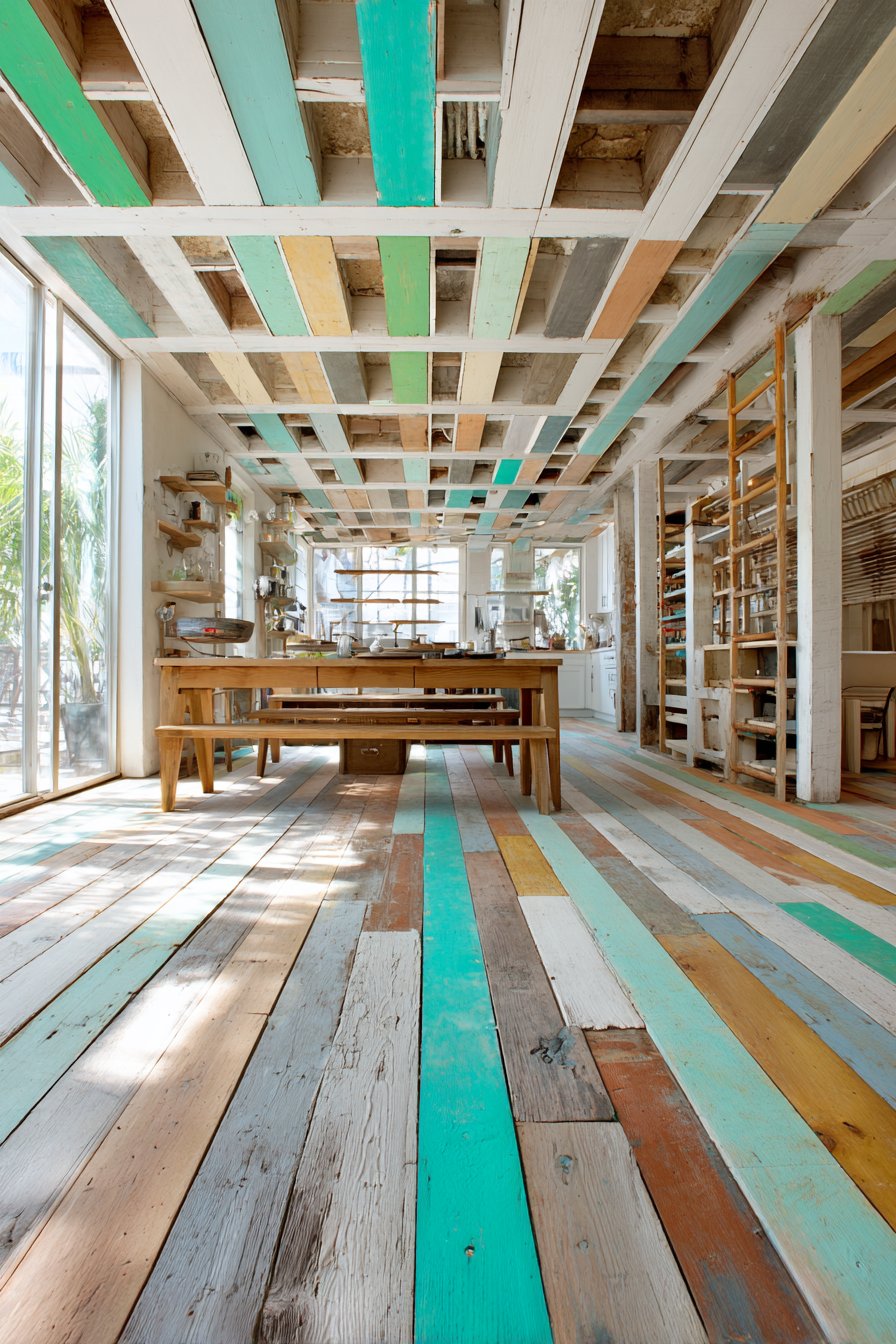 Statement Ceiling with Exposed Joists