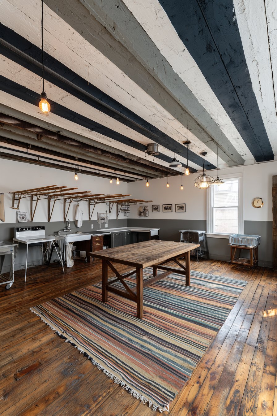 Statement Ceiling with Exposed Joists