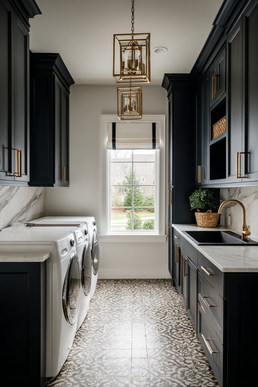 Navy and Brass Dramatic Elegance