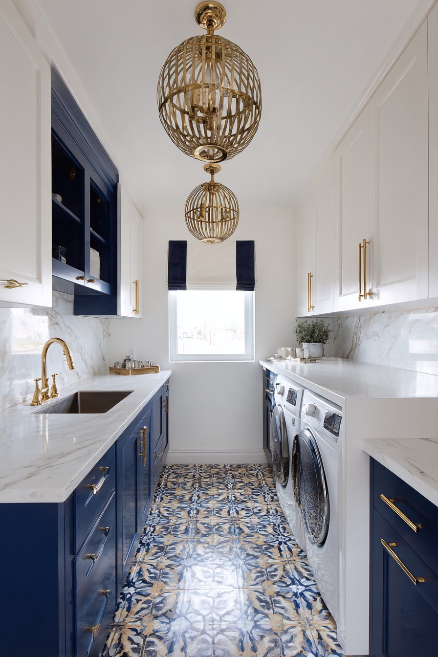 Navy and Brass Dramatic Elegance