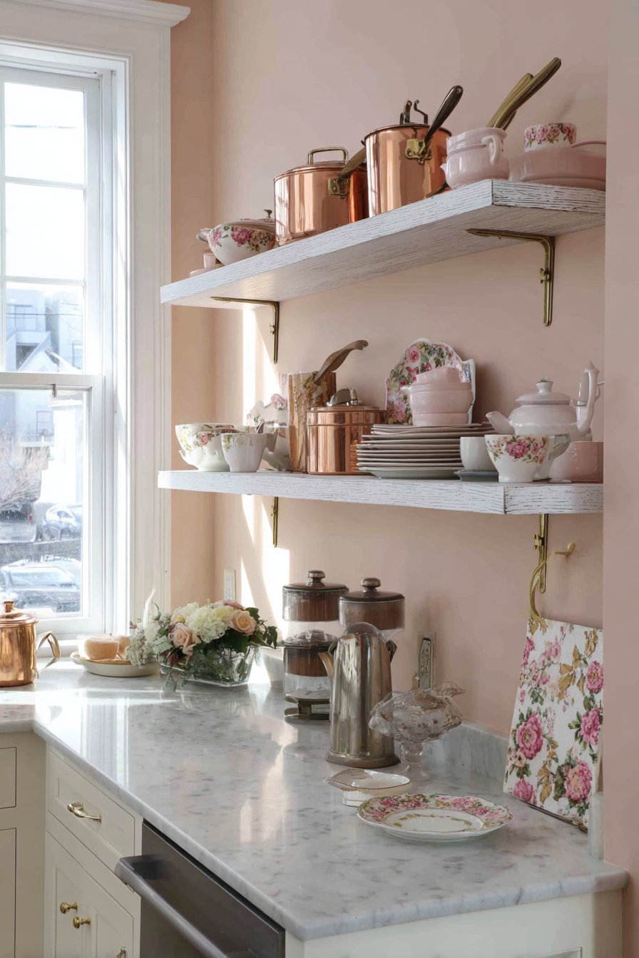 Open Shelving Display Wall