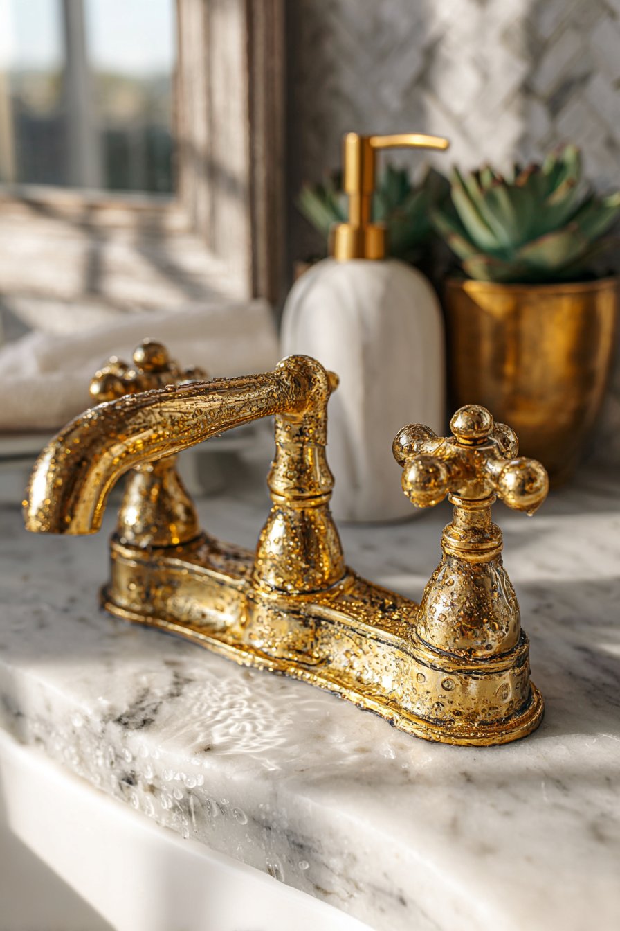 Living Finish Brass Faucet Detail