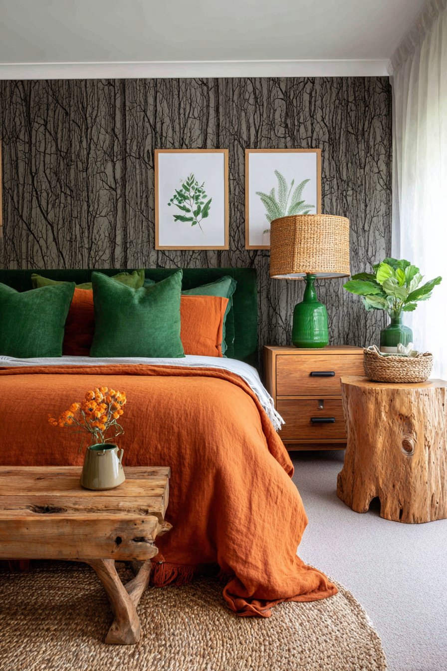 Nature-Inspired Moss and Rust Retreat