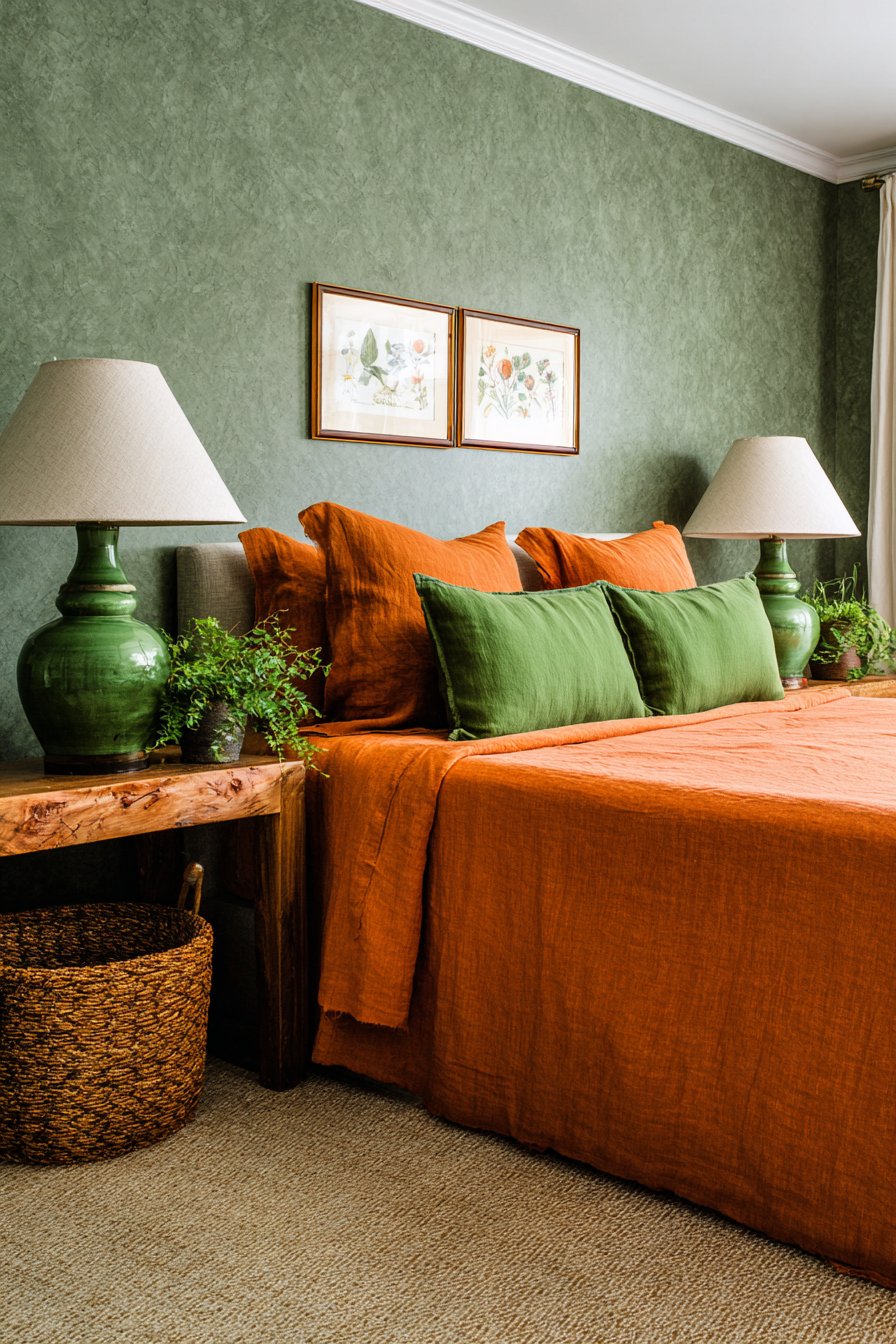 Nature-Inspired Moss and Rust Retreat