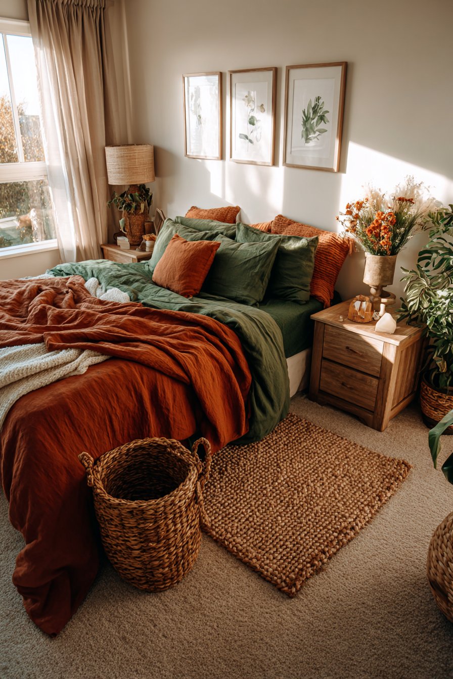 Nature-Inspired Moss and Rust Retreat