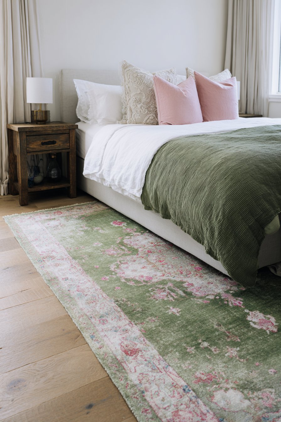 Layered Vintage Rug Arrangement