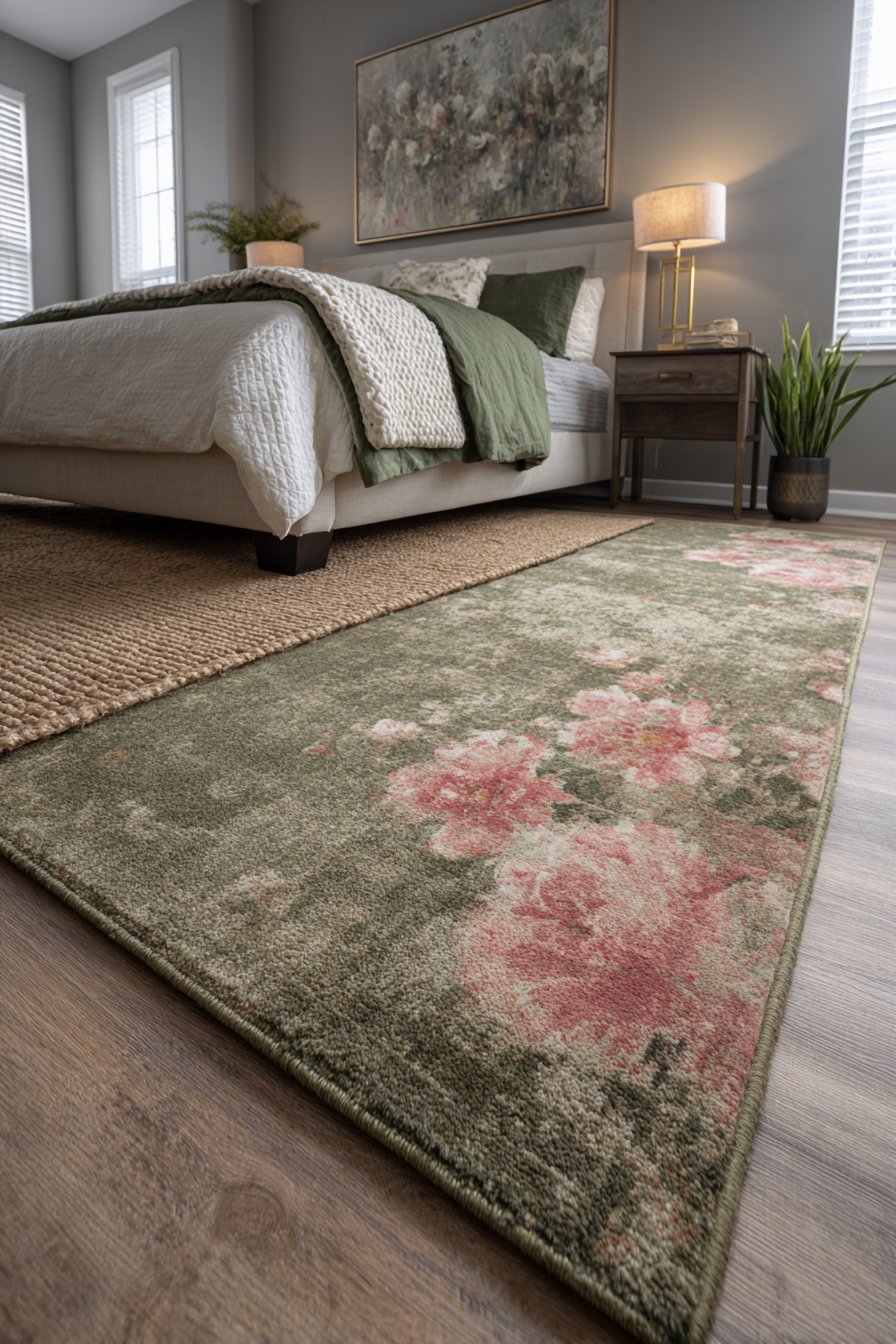 Layered Vintage Rug Arrangement