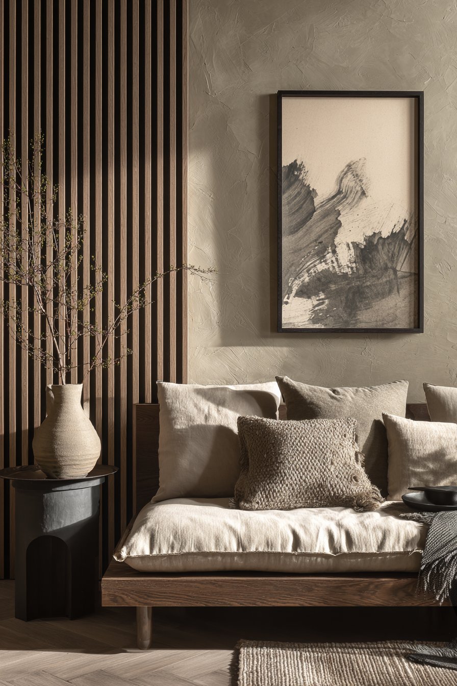 Japandi Minimalist Ink Wash Painting