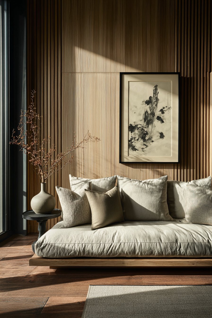 Japandi Minimalist Ink Wash Painting