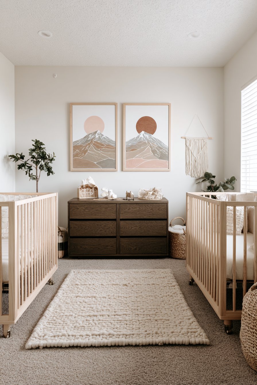Twin Nursery Symmetry with Doubled Design Elements