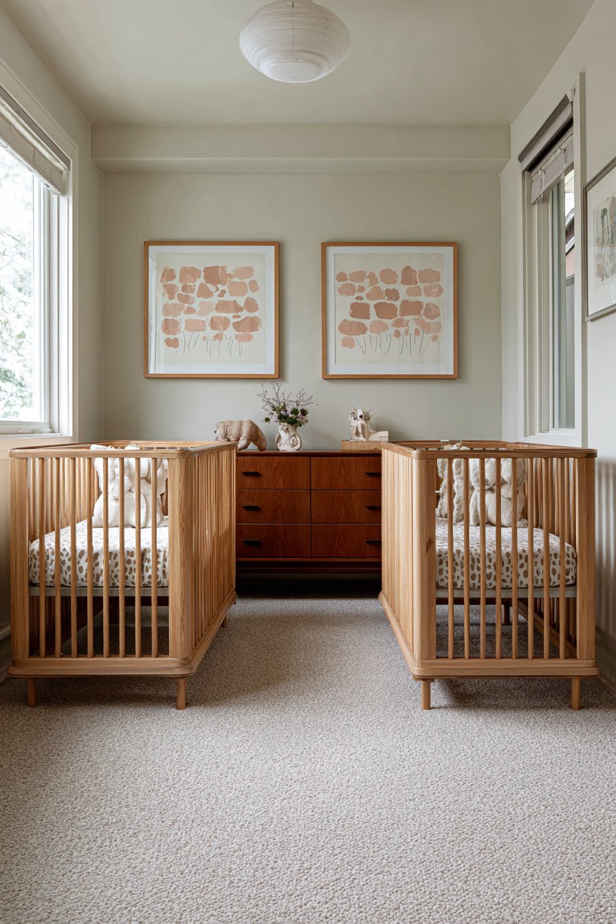 Twin Nursery Symmetry with Doubled Design Elements
